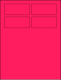 Sheet of 3.5" x 1.5" Fluorescent Pink labels