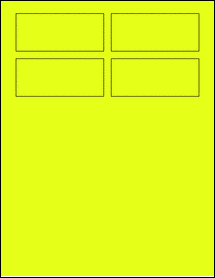 Sheet of 3.5" x 1.5" Fluorescent Yellow labels