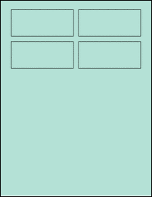 Sheet of 3.5" x 1.5" Pastel Green labels