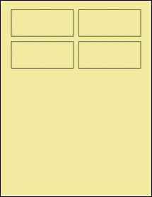 Sheet of 3.5" x 1.5" Pastel Yellow labels