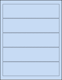 Sheet of 7.8125" x 1.9375" Pastel Blue labels