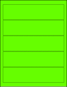 Sheet of 7.8125" x 1.9375" Fluorescent Green labels