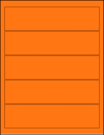 Sheet of 7.8125" x 1.9375" Fluorescent Orange labels