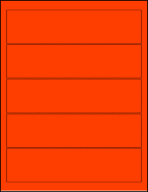 Sheet of 7.8125" x 1.9375" Fluorescent Red labels