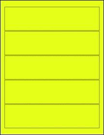 Sheet of 7.8125" x 1.9375" Fluorescent Yellow labels