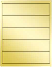 Sheet of 7.8125" x 1.9375" Gold Foil Laser labels