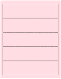Sheet of 7.8125" x 1.9375" Pastel Pink labels