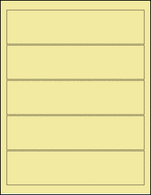 Sheet of 7.8125" x 1.9375" Pastel Yellow labels