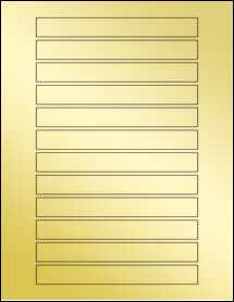 Sheet of 5.92" x 0.7" Gold Foil Inkjet labels