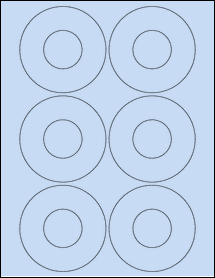 Sheet of 3.4375" Circle Pastel Blue labels