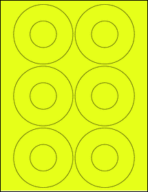 Sheet of 3.4375" Circle Fluorescent Yellow labels