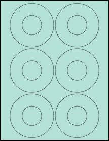 Sheet of 3.4375" Circle Pastel Green labels