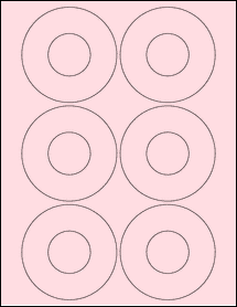 Sheet of 3.4375" Circle Pastel Pink labels