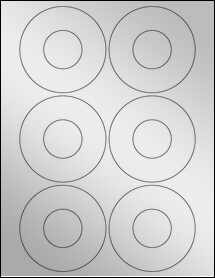 Sheet of 3.4375" Circle Silver Foil Inkjet labels