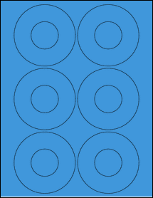 Sheet of 3.4375" Circle True Blue labels