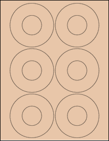 Sheet of 3.4375" Circle Light Tan labels