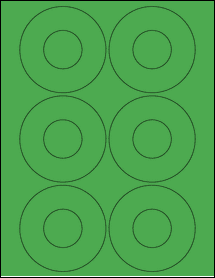 Sheet of 3.4375" Circle True Green labels