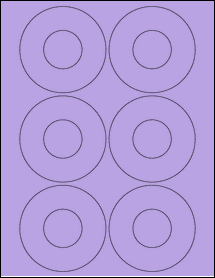 Sheet of 3.4375" Circle True Purple labels