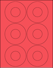 Sheet of 3.4375" Circle True Red labels