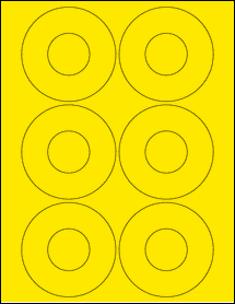 Sheet of 3.4375" Circle True Yellow labels