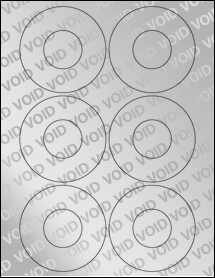 Sheet of 3.4375" Circle Void Silver Polyester labels