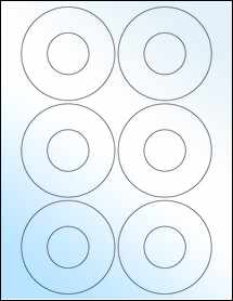 Sheet of 3.4375" Circle White Gloss Inkjet labels