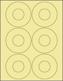 Sheet of 3.4375" Circle Pastel Yellow labels