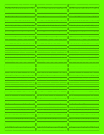 Sheet of 2.5" x 0.25" Fluorescent Green labels