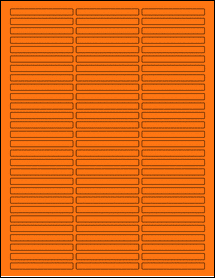 Sheet of 2.5" x 0.25" Fluorescent Orange labels