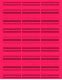 Sheet of 2.5" x 0.25" Fluorescent Pink labels