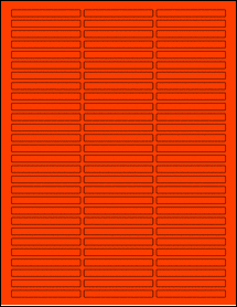 Sheet of 2.5" x 0.25" Fluorescent Red labels