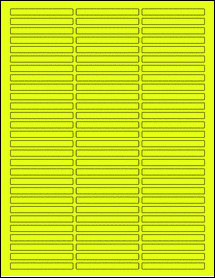 Sheet of 2.5" x 0.25" Fluorescent Yellow labels