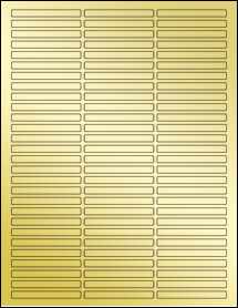 Sheet of 2.5" x 0.25" Gold Foil Laser labels