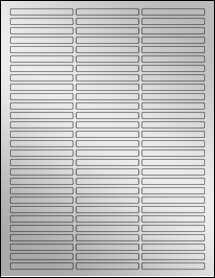 Sheet of 2.5" x 0.25" Silver Foil Inkjet labels