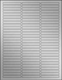 Sheet of 2.5" x 0.25" Weatherproof Silver Polyester Laser labels