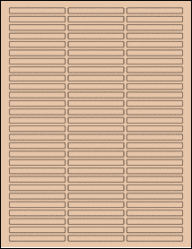 Sheet of 2.5" x 0.25" Light Tan labels