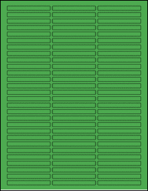 Sheet of 2.5" x 0.25" True Green labels