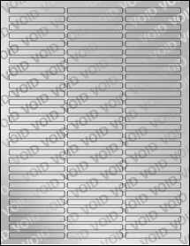 Sheet of 2.5" x 0.25" Void Silver Polyester labels