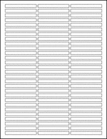 Sheet of 2.5" x 0.25" Removable White Matte labels