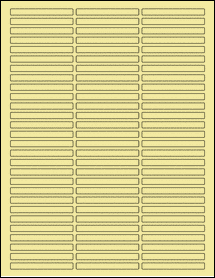 Sheet of 2.5" x 0.25" Pastel Yellow labels