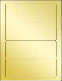 Sheet of 7" x 2.5" Gold Foil Laser labels