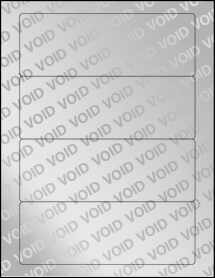 Sheet of 7" x 2.5" Void Silver Polyester labels