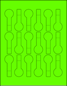 Sheet of 1.125" x 2.8125" Fluorescent Green labels