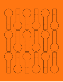 Sheet of 1.125" x 2.8125" Fluorescent Orange labels