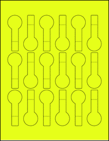 Sheet of 1.125" x 2.8125" Fluorescent Yellow labels