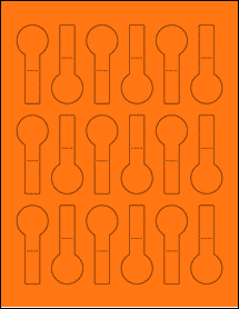 Sheet of 1.125" x 2.819" Fluorescent Orange labels