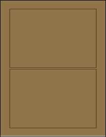 Sheet of 7" x 4.75" Brown Kraft labels