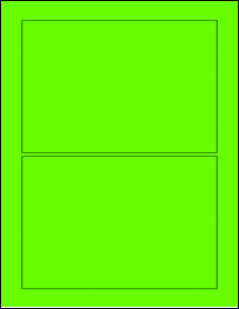 Sheet of 7" x 4.75" Fluorescent Green labels