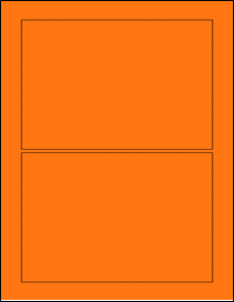 Sheet of 7" x 4.75" Fluorescent Orange labels