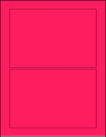 Sheet of 7" x 4.75" Fluorescent Pink labels